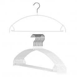 MAWA Euro Ultra Thin, 42-PTU, Pant Bar/Skirt Hook Hanger, White MAWA HANGERS