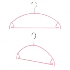 MAWA MAWA HANGERS Euro Ultra Thin, 42-PTU, Pant Bar/Skirt Hook Hanger, Pink