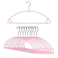 MAWA MAWA HANGERS Euro Ultra Thin, 42-PTU, Pant Bar/Skirt Hook Hanger, Pink