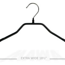 MAWA BodyForm, 46-L, Extra Wide Hanger, Black
