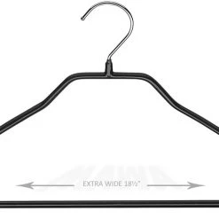 MAWA BodyForm, 46-LS, Pant Bar Hanger, Black MAWA HANGERS