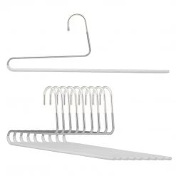 MAWA MAWA HANGERS Reverse Trouser Hanger, KH-35U, Single Rod, White