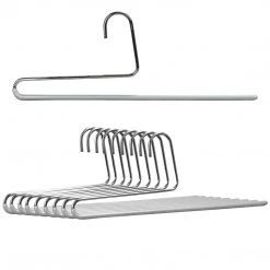 MAWA Reverse Trouser Hanger, KH-35U, Single Rod, Silver MAWA HANGERS