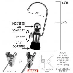 MAWA Single Clip On Hook, K-1, Red (Set Of 5) 7 MAWA Single Clip On Hook, K-1, Red (Set Of 5)