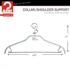MAWA MAWA HANGERS Silhouette, 41-FRS, Pant Bar/Skirt Hook Hanger, Silver