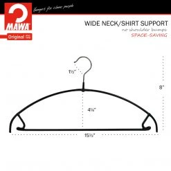 MAWA Euro Ultra Thin, 42-PTU, Pant Bar/Skirt Hook Hanger, Black MAWA HANGERS 13 MAWA Euro Ultra Thin, 42-PTU, Pant Bar/Skirt Hook Hanger, Black MAWA HANGERS