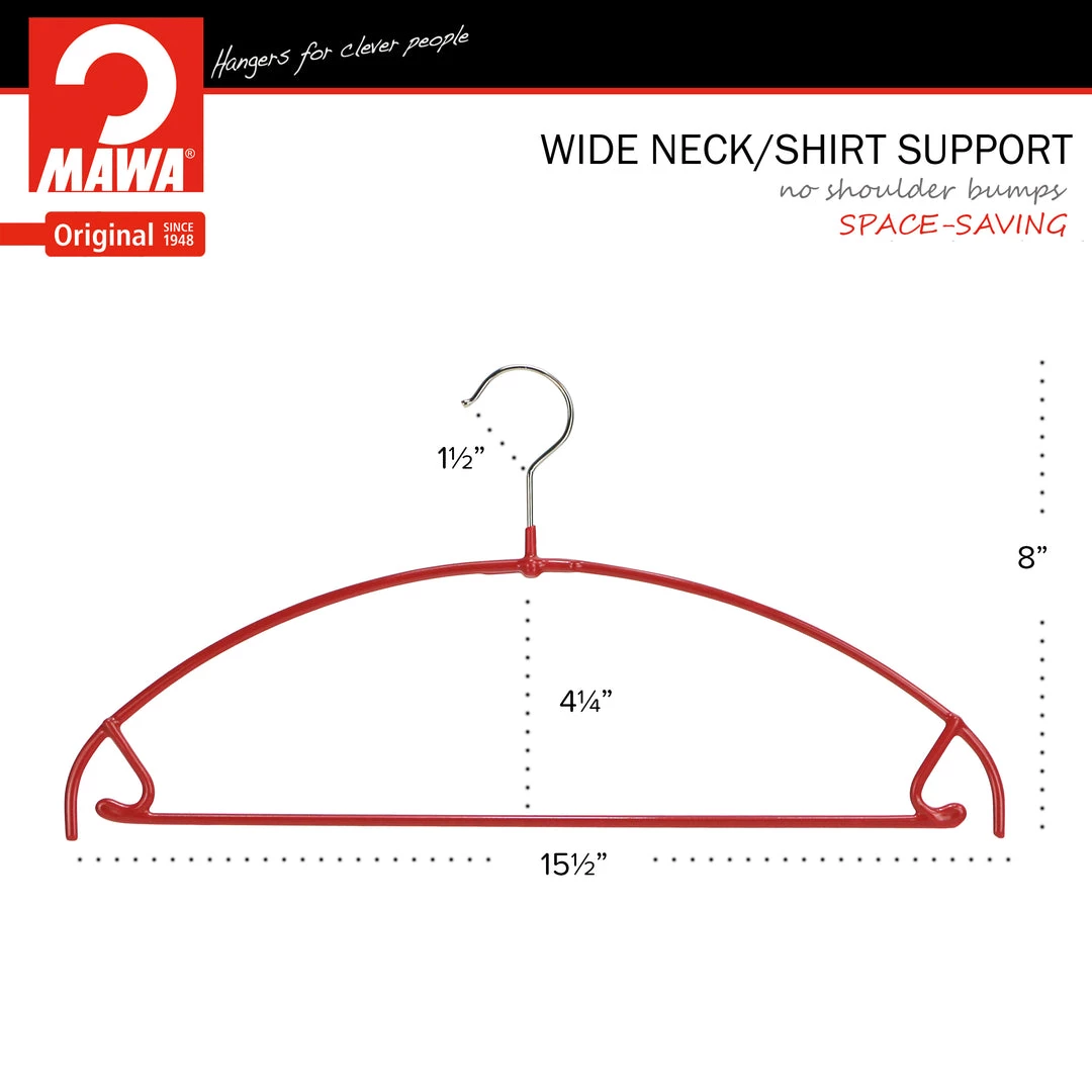 MAWA Euro Ultra Thin, 42-PTU, Pant Bar/Skirt Hook Hanger, Red MAWA HANGERS 5 MAWA Euro Ultra Thin, 42-PTU, Pant Bar/Skirt Hook Hanger, Red MAWA HANGERS