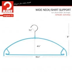 MAWA Euro Ultra Thin, 42-PTU, Pant Bar/Skirt Hook Hanger, Blue MAWA HANGERS 12 MAWA Euro Ultra Thin, 42-PTU, Pant Bar/Skirt Hook Hanger, Blue MAWA HANGERS