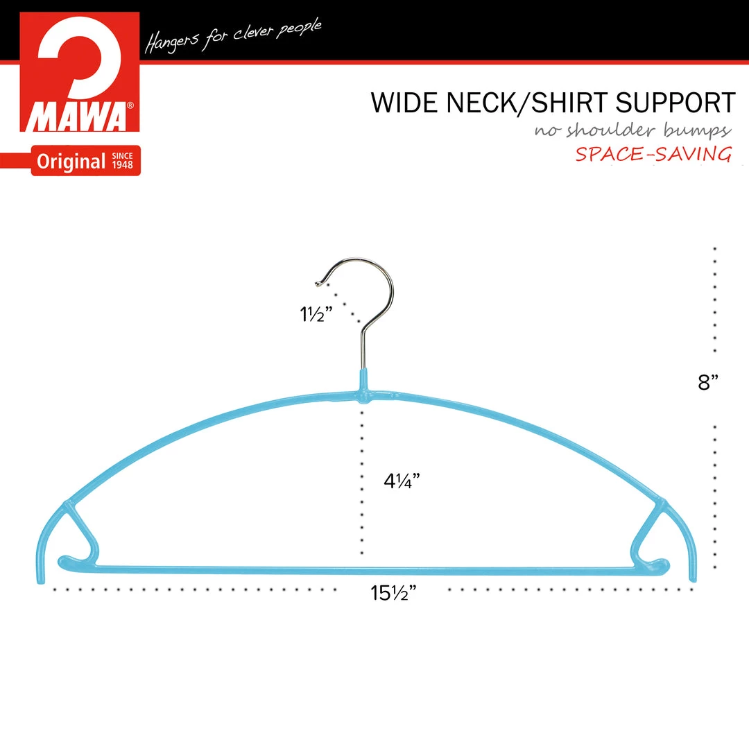 MAWA Euro Ultra Thin, 42-PTU, Pant Bar/Skirt Hook Hanger, Blue MAWA HANGERS 5 MAWA Euro Ultra Thin, 42-PTU, Pant Bar/Skirt Hook Hanger, Blue MAWA HANGERS