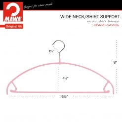 MAWA MAWA HANGERS Euro Ultra Thin, 42-PTU, Pant Bar/Skirt Hook Hanger, Pink
