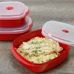 Reston Lloyd Ltd. Microwave Cookware & Storage Set, Red