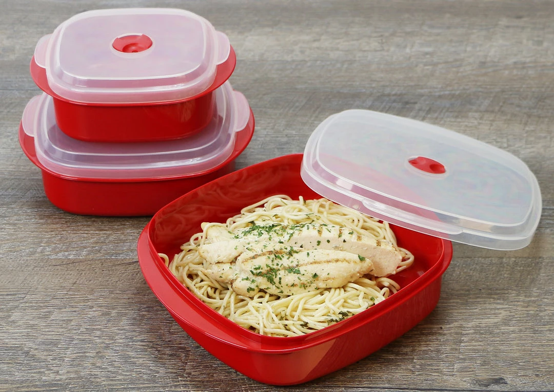 Reston Lloyd Ltd. Microwave Cookware & Storage Set, Red 4 Reston Lloyd Ltd. Microwave Cookware & Storage Set, Red