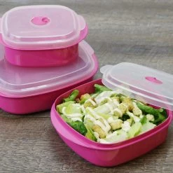 Reston Lloyd Ltd. Microwave Cookware & Storage Set, Magenta CALYPSO BASICS