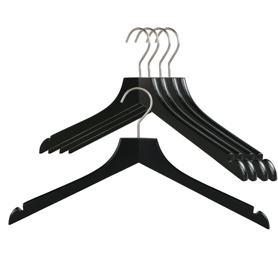 Reston Lloyd Metropolis Series, Bodyform Shirt With Shoulder Notches Hanger, Profi 45/RE, Black, Silver Hook Best In Wood 3 Reston Lloyd Metropolis Series, Bodyform Shirt With Shoulder Notches Hanger, Profi 45/RE, Black, Silver Hook Best In Wood