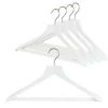 Reston Lloyd Best In Wood Metropolis Series, Bodyform Wide Shoulder Coat Hanger With Pant Bar, Profi 45/SV/HRS, White, Silver Hook