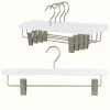Reston Lloyd Metropolis Series, Pant & Skirt Hanger With Adjustable Clips, Trend 40D, White, Silver Hook