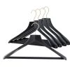 Reston Lloyd Metropolis Series, Bodyform Wide Shoulder Coat Hanger With Pant Bar, Profi 45/SV/HRS, Black, Gold Hook