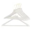 Reston Lloyd Metropolis Series, Bodyform Wide Shoulder Coat Hanger With Pant Bar, Profi 45/SV/HRS, White, Gold Hook