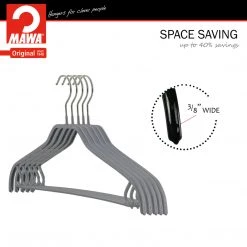 MAWA MAWA HANGERS Silhouette, 41-FRS, Pant Bar/Skirt Hook Hanger, Silver
