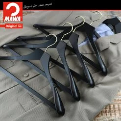 Reston Lloyd Metropolis Series, Bodyform Wide Shoulder Coat Hanger With Pant Bar, Profi 45/SV/HRS, Black, Gold Hook