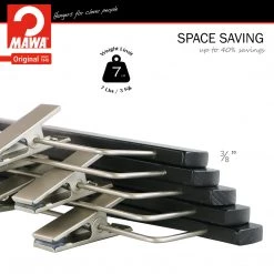 Reston Lloyd Best In Wood Metropolis Series, Pant & Skirt Hanger With Adjustable Clips, Trend 40D, Black, Silver Hook