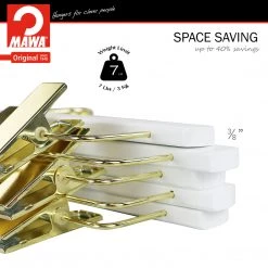 Reston Lloyd Metropolis Series, Pant & Skirt Hanger With Adjustable Clips, Trend 40D, White, Gold Hook Best In Wood
