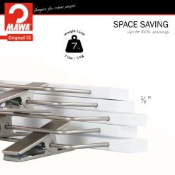 Reston Lloyd Metropolis Series, Pant & Skirt Hanger With Adjustable Clips, Trend 40D, White, Silver Hook