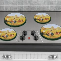 Reston Lloyd Ltd. CALYPSO BASICS Tin Burner Cover Set, Rooster