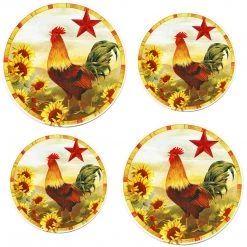 Reston Lloyd Ltd. Tin Burner Cover Set, Morning Rooster