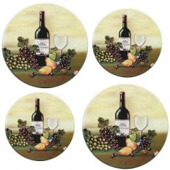 Reston Lloyd Ltd. CALYPSO BASICS Tin Burner Cover Set, Wine & Vine