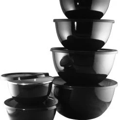 Reston Lloyd Ltd. 12pc Enamel On Steel Bowl Set, Black