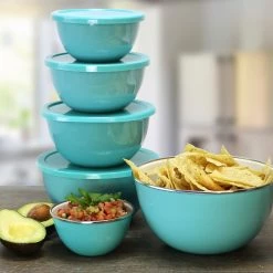 Reston Lloyd Ltd. 12pc Enamel On Steel Bowl Set, Turquoise CALYPSO BASICS