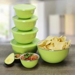 Reston Lloyd Ltd. 12pc Enamel On Steel Bowl Set, Lime CALYPSO BASICS