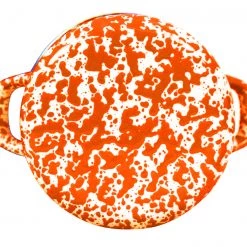 Reston Lloyd Ltd. CALYPSO BASICS 1.5 Qt Stock Pot With Glass Lid, Orange Marble