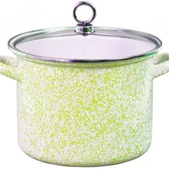 Reston Lloyd Ltd. CALYPSO BASICS Stock Pot With Glass Lid, Lime Sponge Effect