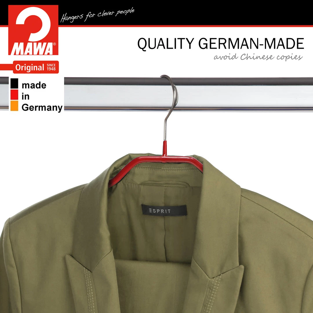 MAWA MAWA HANGERS Silhouette, 41-FRS, Pant Bar/Skirt Hook Hanger, Red 8 MAWA MAWA HANGERS Silhouette, 41-FRS, Pant Bar/Skirt Hook Hanger, Red