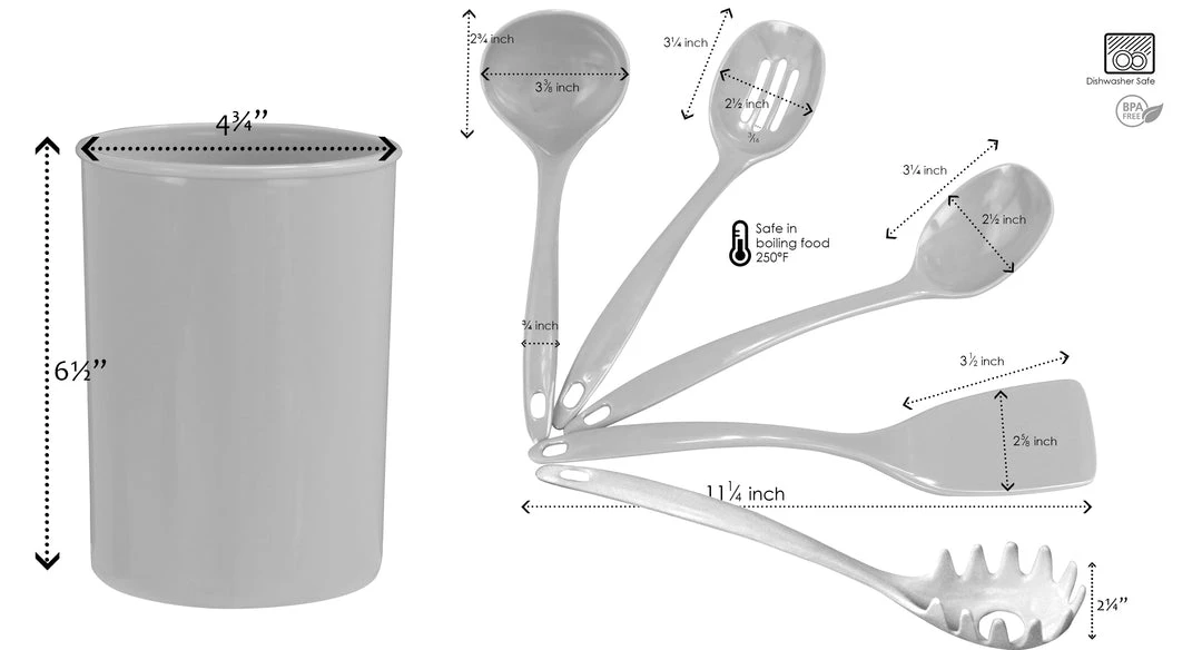 Calypso Basics 6pc Utensil Set, Black 6 Calypso Basics 6pc Utensil Set, Black