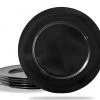 Reston Lloyd Ltd. 6pc Melamine Dinner Plate Set, Black CALYPSO BASICS