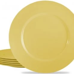 Reston Lloyd Ltd. 6pc Melamine Dinner Plate Set, Lemon