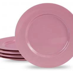 Reston Lloyd Ltd. CALYPSO BASICS 6pc Melamine Salad Plate Set, Pink