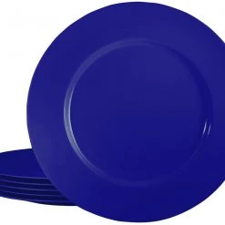 Reston Lloyd Ltd. 6pc Melamine Dinner Plate Set, Indigo CALYPSO BASICS