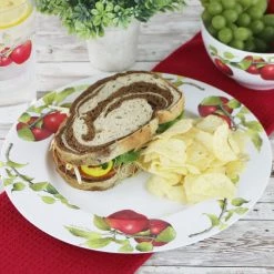 Reston Lloyd Ltd. 6pc Melamine Dinner Plate Set, Harvest Apples CALYPSO BASICS