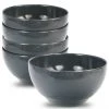 Reston Lloyd Ltd. 6pc Melamine Bowl Set, Charcoal CALYPSO BASICS