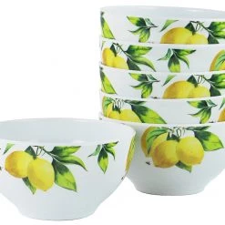 Reston Lloyd Ltd. 6pc Melamine Bowl Set, Fresh Lemons CALYPSO BASICS