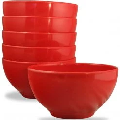 Reston Lloyd Ltd. CALYPSO BASICS 6pc Melamine Bowl Set, Red