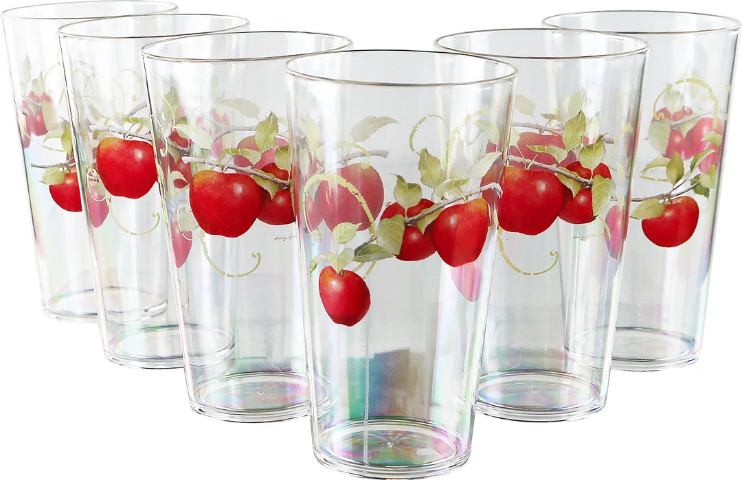 Calypso Basics Harvest Apples, Acrylic Drinkware, 19oz Ice Tea Glass, Set Of 6 3 Calypso Basics Harvest Apples, Acrylic Drinkware, 19oz Ice Tea Glass, Set Of 6