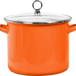Reston Lloyd Ltd. CALYPSO BASICS 8 Qt Stock Pot With Glass Lid, Orange