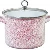 Reston Lloyd Ltd. Stock Pot With Glass Lid, Red Sponge Effect