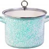 Reston Lloyd Ltd. CALYPSO BASICS Stock Pot With Glass Lid, Turquoise Sponge Effect