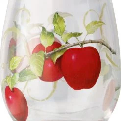 Calypso Basics By Reston Lloyd, 16oz Acrylic Stemless Wine Glass, Harvest Apple, Set Of 4